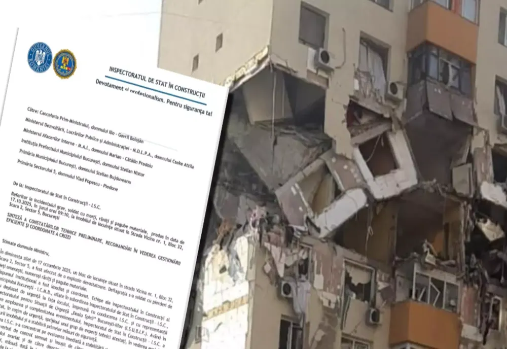 RAPORTUL INSPECTORATULUI DE STAT ÎN CONSTRUCȚII ÎN CAZUL BLOCULUI DIN RAHOVA AFECTAT DE EXPLOZIE - DOCUMENT 