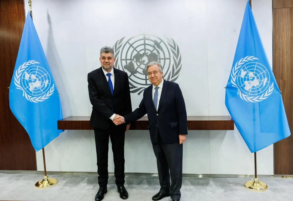 Marcel Ciolacu, la ONU: România iubeşte pacea şi aspiră la soluţionarea divergenţelor între ţări pe calea dialogului şi negocierii