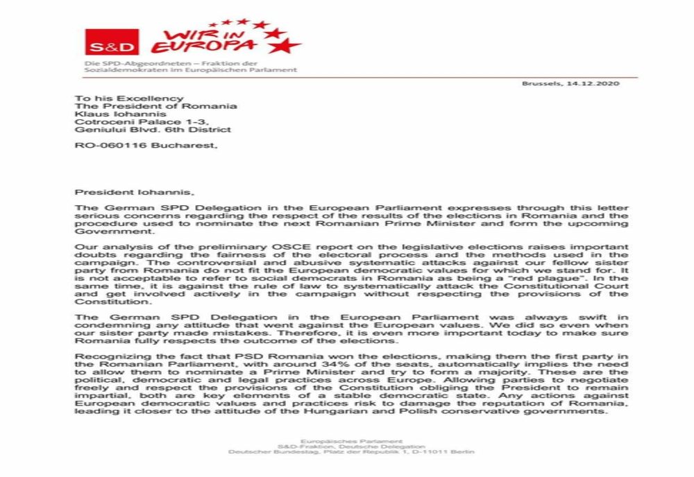 Social democrații germani îl urechează pe Klaus Iohannis și ii cer să respecte rezultatul alegerilor