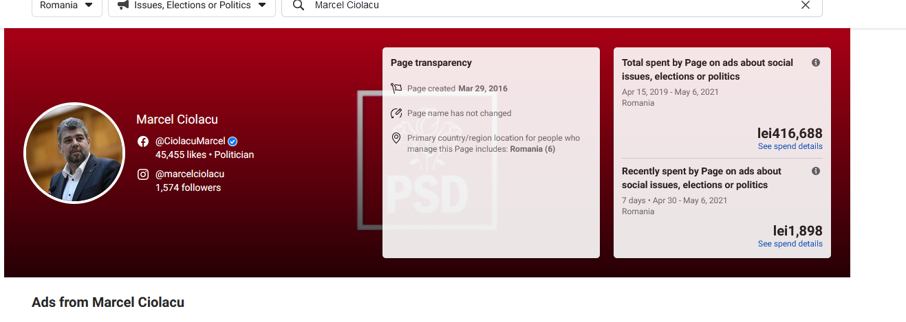 ciolacu cheltuieli fb